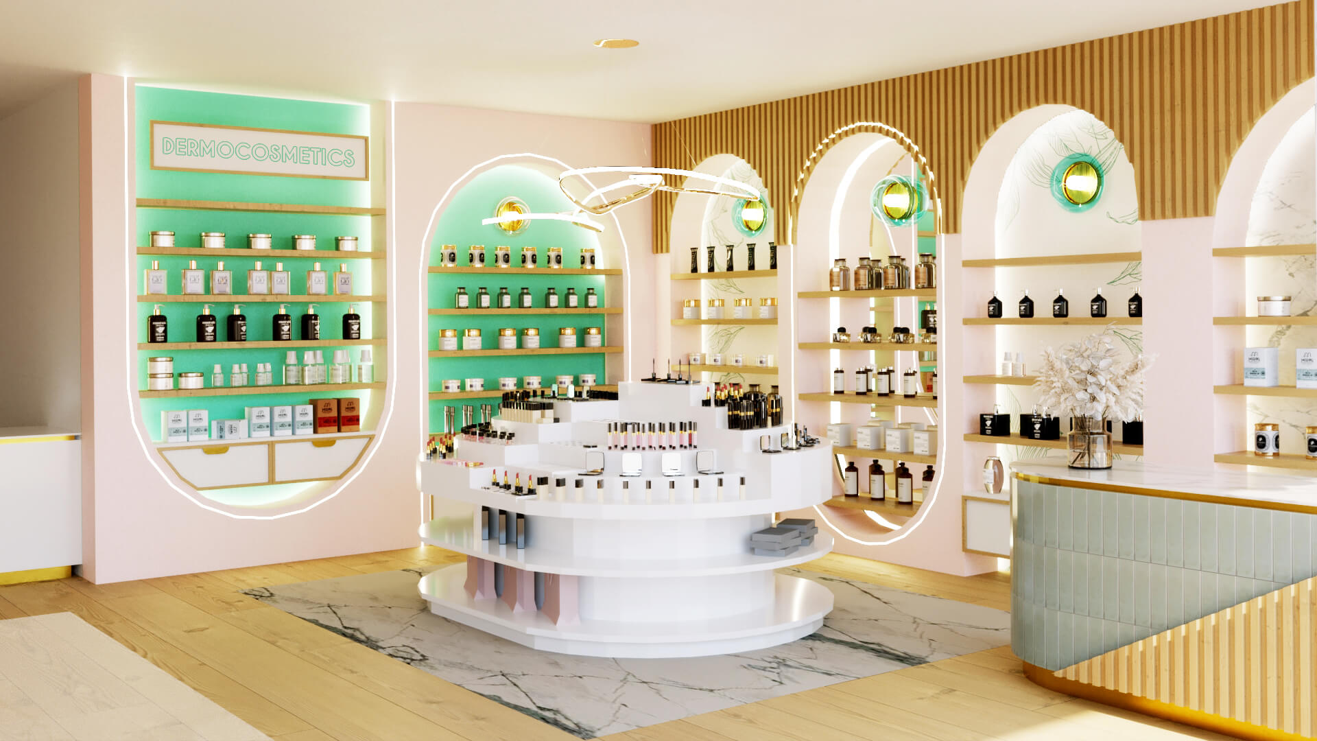 Pharmacy & Beauty Shop, Commercial interior design by Kivo Design House (2)